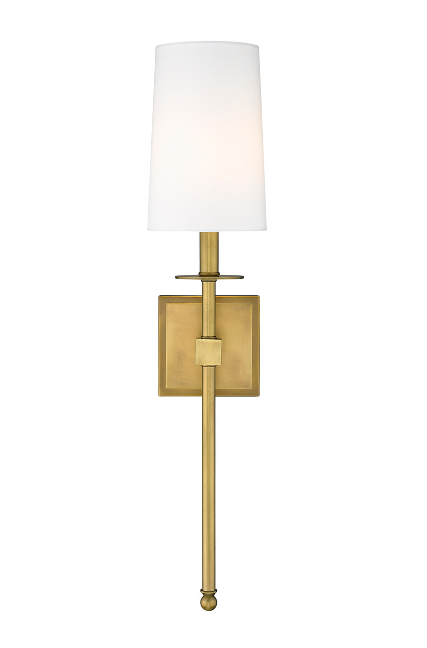 Z-LITE 811-1S-RB-WH 1 Light Wall Sconce ,Rubbed Brass