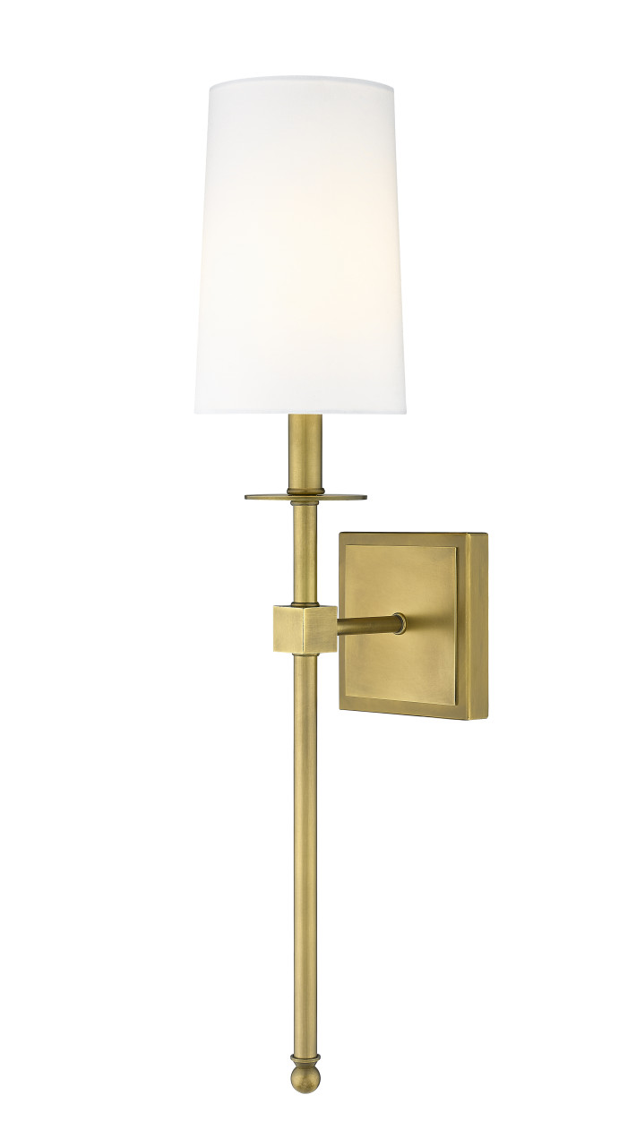 Z-LITE 811-1S-RB-WH 1 Light Wall Sconce ,Rubbed Brass