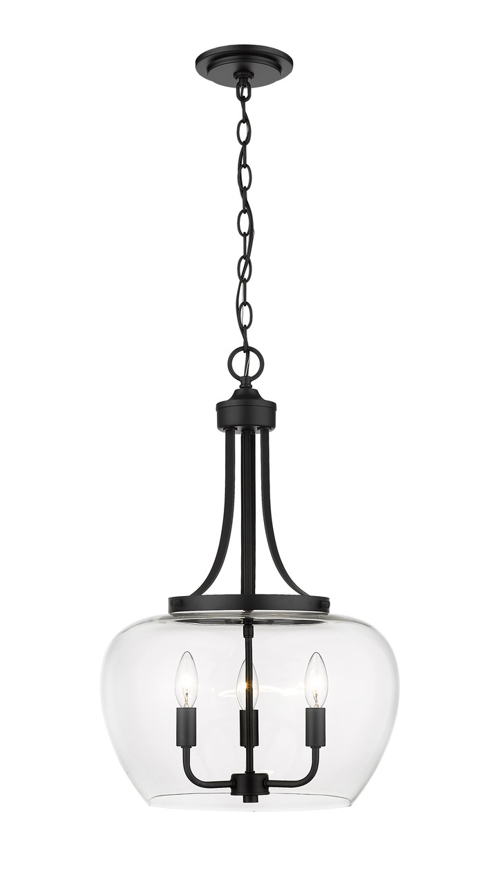 Z-LITE 473P16-MB 3 Light Pendant ,Matte Black