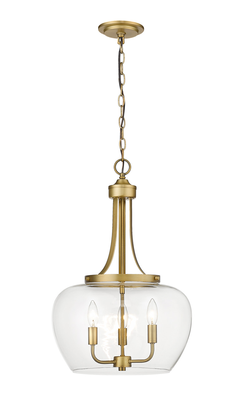 Z-LITE 473P16-OBR 3 Light Pendant ,Olde Brass