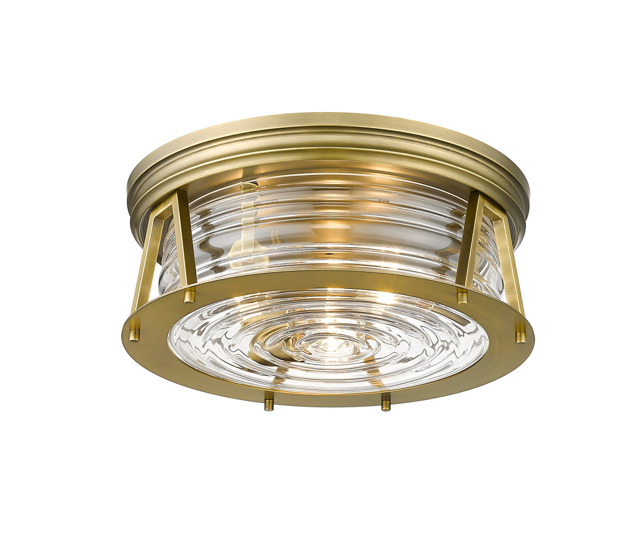 Z-LITE 491F3-RB 3 Light Flush Mount ,Rubbed Brass