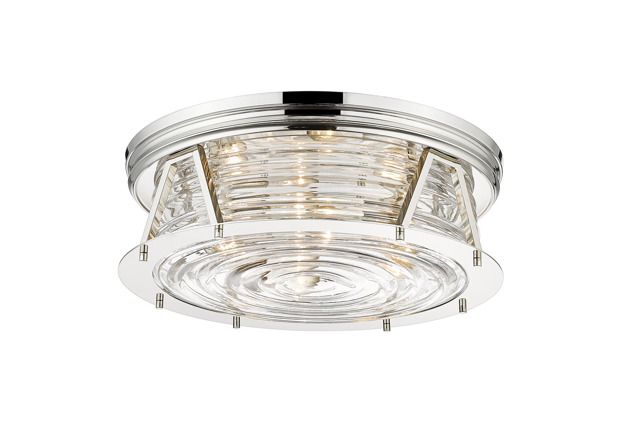 Z-LITE 491F4-PN 4 Light Flush Mount ,Polished Nickel