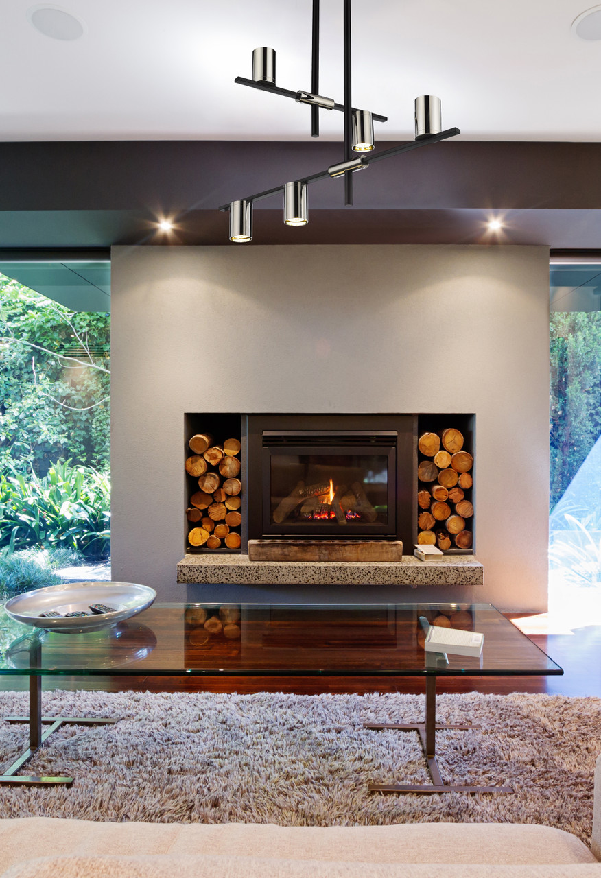 Z-LITE 814-5MB-PN 5 Light Chandelier ,Mate Black + Polished Nickel