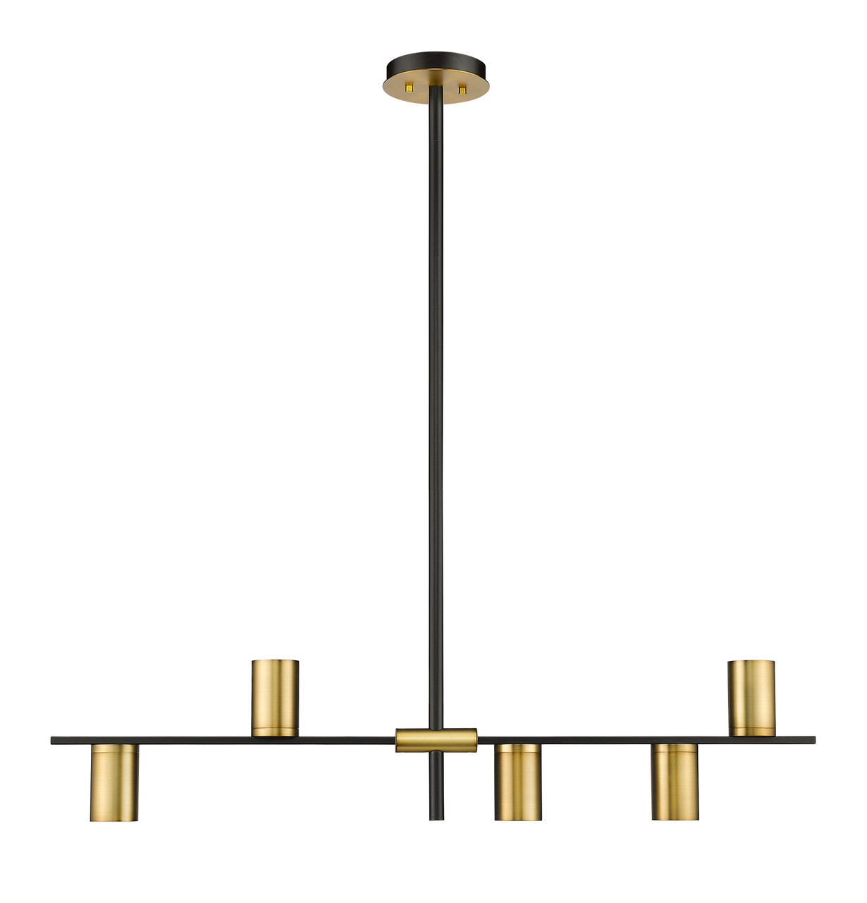 Z-LITE 814-5L-MB-OBR 5 Light Island/Billiard ,Matte Black + Olde Brass