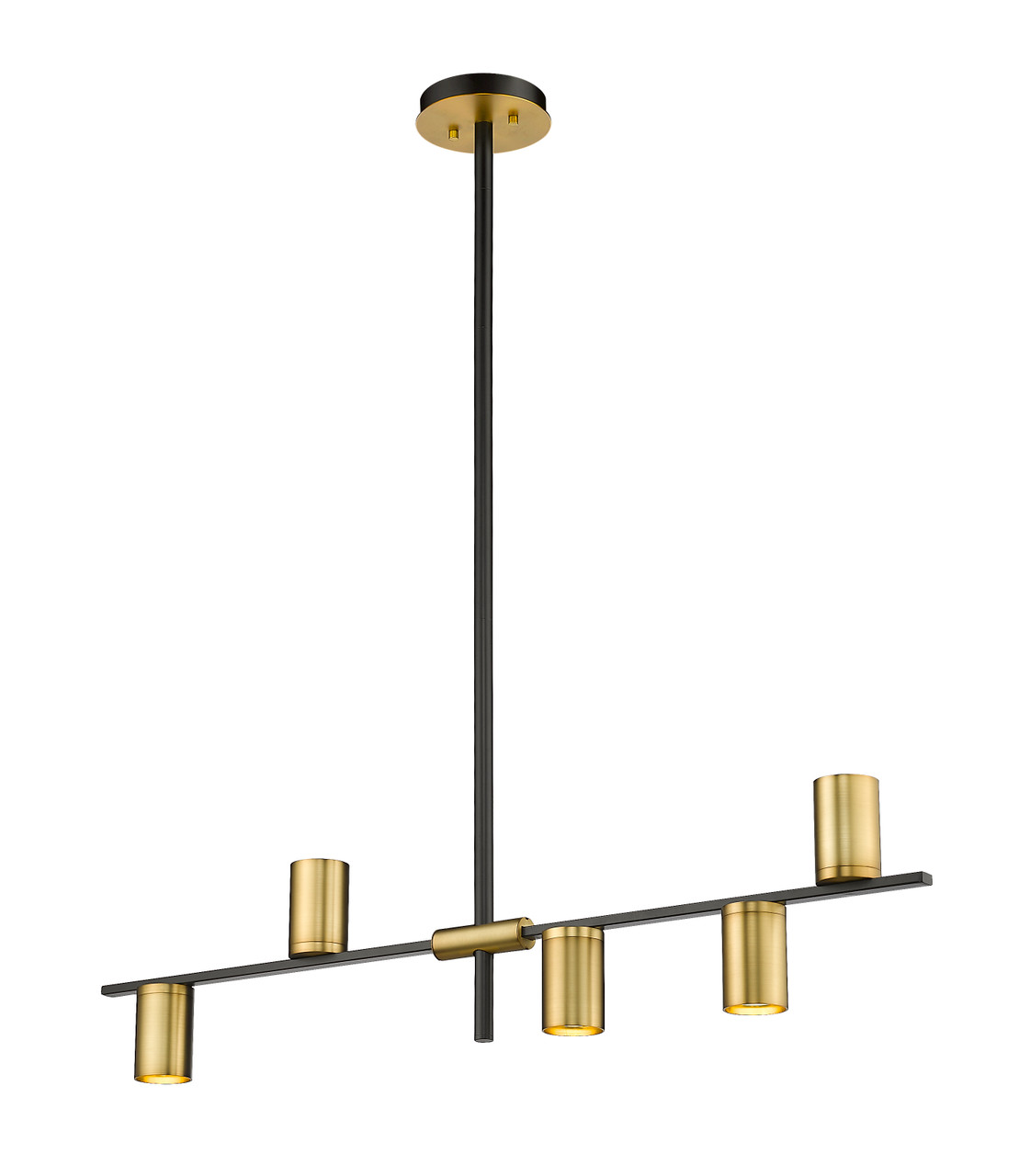 Z-LITE 814-5L-MB-OBR 5 Light Island/Billiard ,Matte Black + Olde Brass