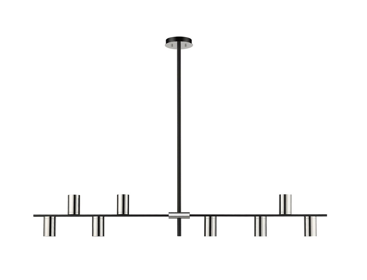 Z-LITE 814-8L-MB-PN 8 Light Island/Billiard ,Mate Black + Polished Nickel