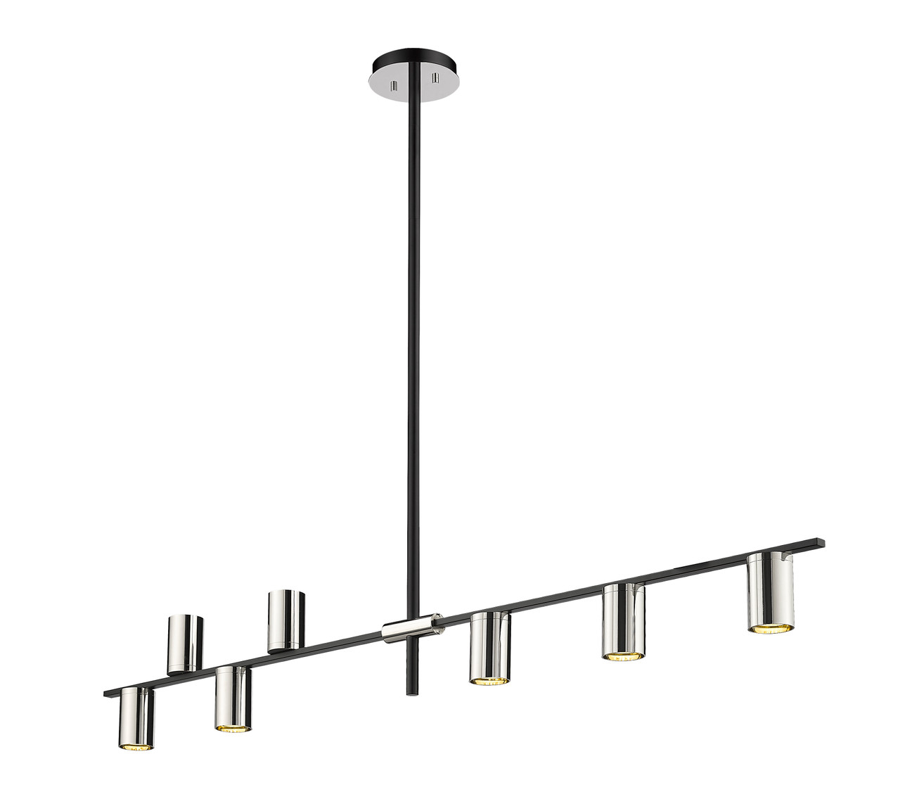 Z-LITE 814-8L-MB-PN 8 Light Island/Billiard ,Mate Black + Polished Nickel