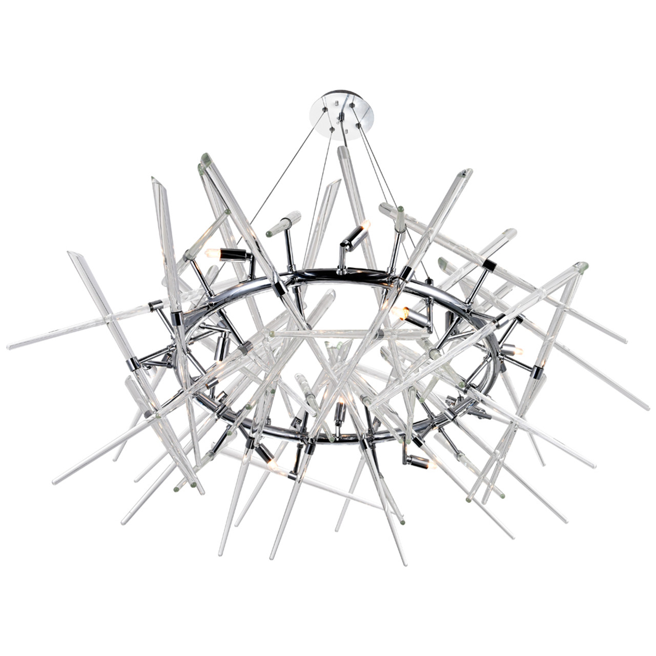 CWI LIGHTING 1154P42-12-601-R 12 Light Chandelier with Chrome Finish