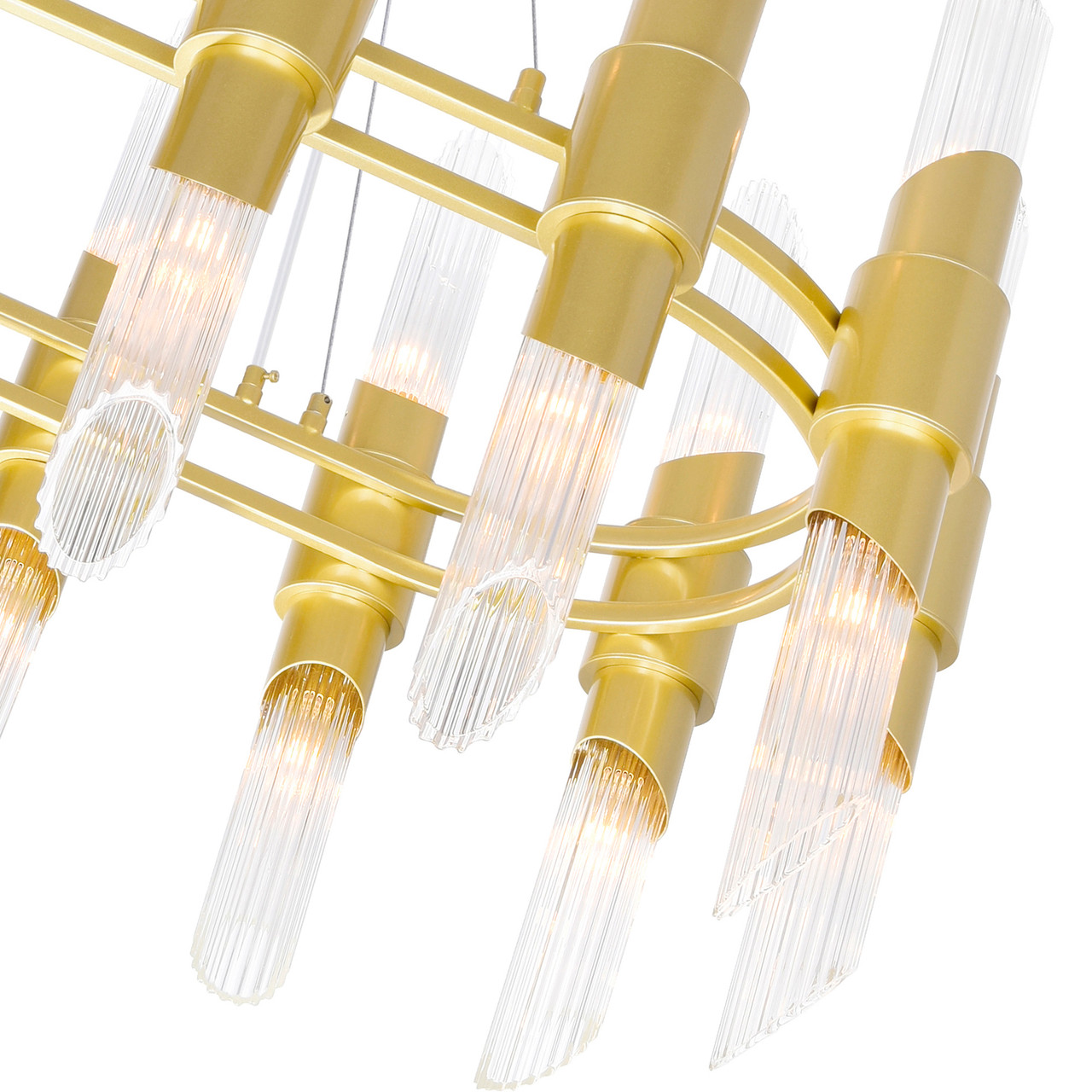 CWI LIGHTING 1269P39-28-602-O 28 Light Chandelier with Satin Gold finish