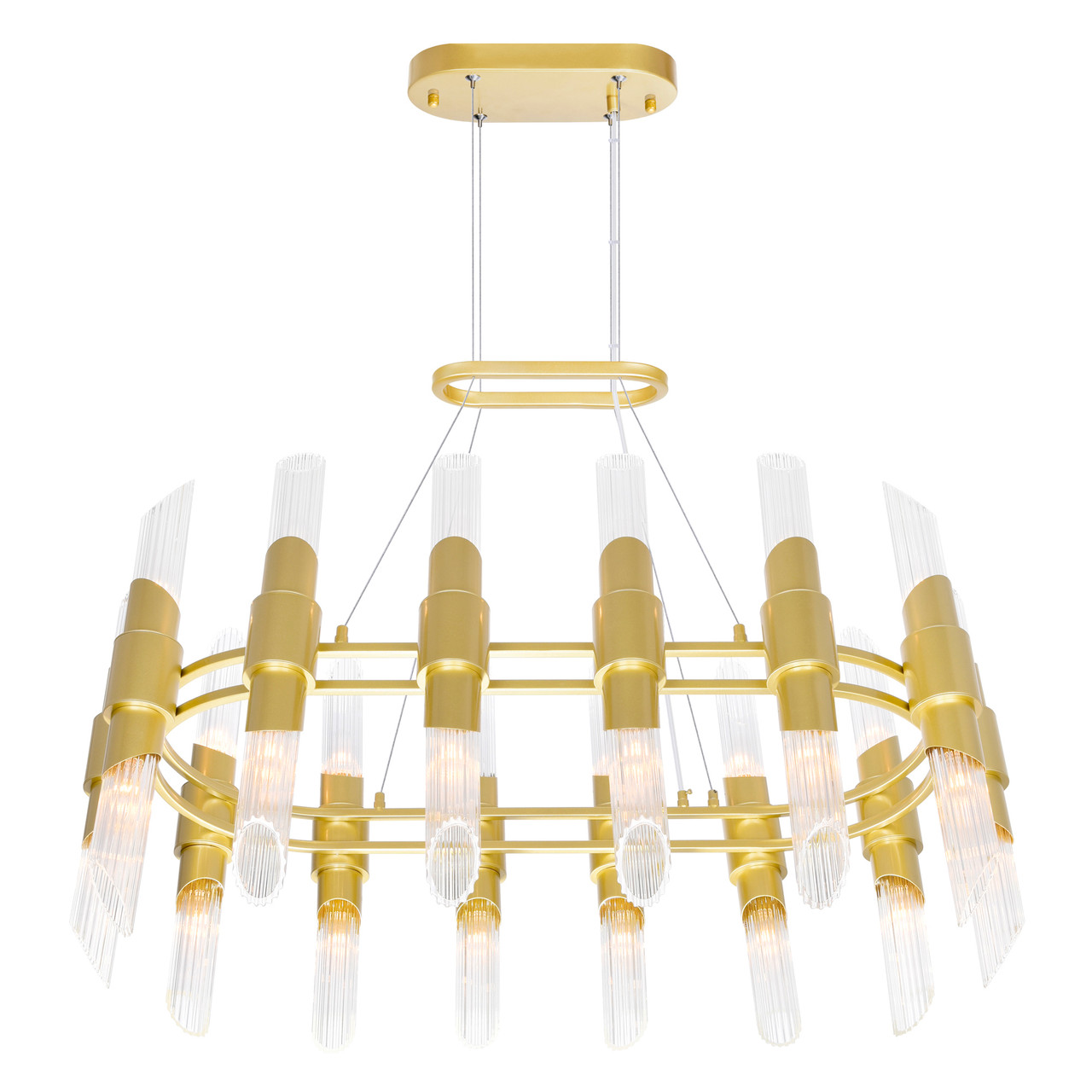 CWI LIGHTING 1269P39-28-602-O 28 Light Chandelier with Satin Gold finish