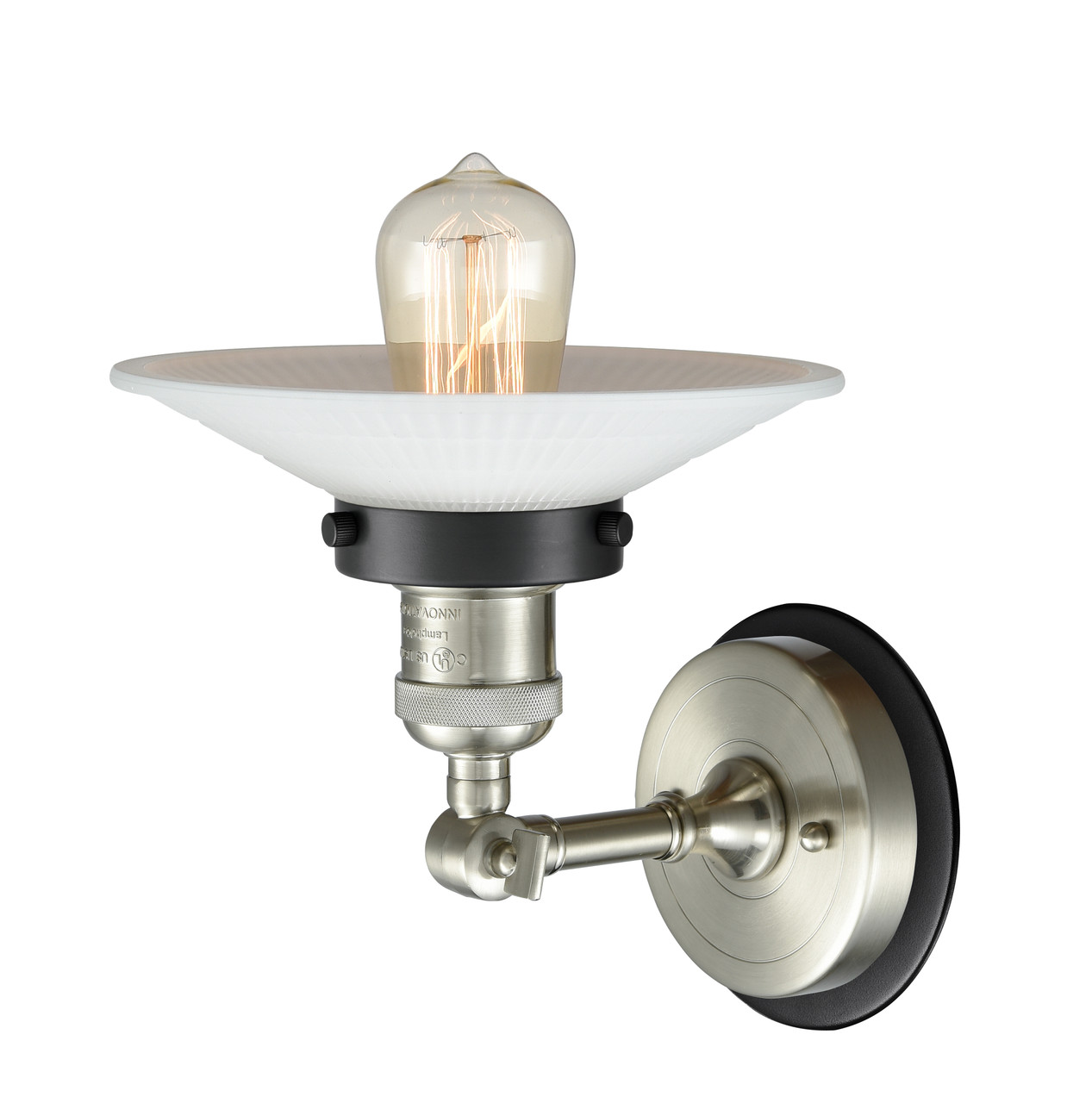 INNOVATIONS LIGHTING 203SN-BPBK-HRBK-G1 Halophane 1 Light Mixed Metals Sconce