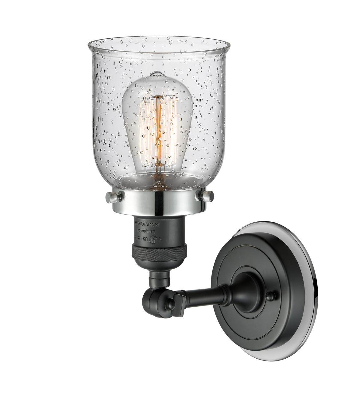 INNOVATIONS LIGHTING 203BK-BPPC-HRPC-G54 Small Bell 1 Light Mixed Metals Sconce
