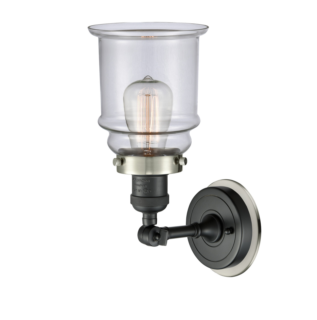 INNOVATIONS LIGHTING 203BK-BPSN-HRSN-G182 Canton 1 Light Mixed Metals Sconce