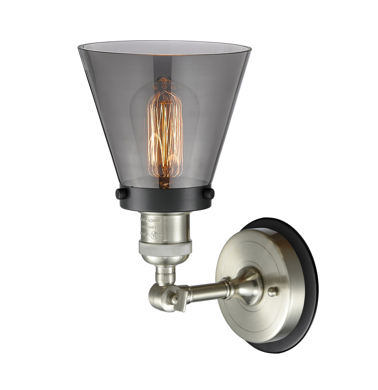INNOVATIONS LIGHTING 203SN-BPBK-HRBK-G63 Small Cone 1 Light Mixed Metals Sconce