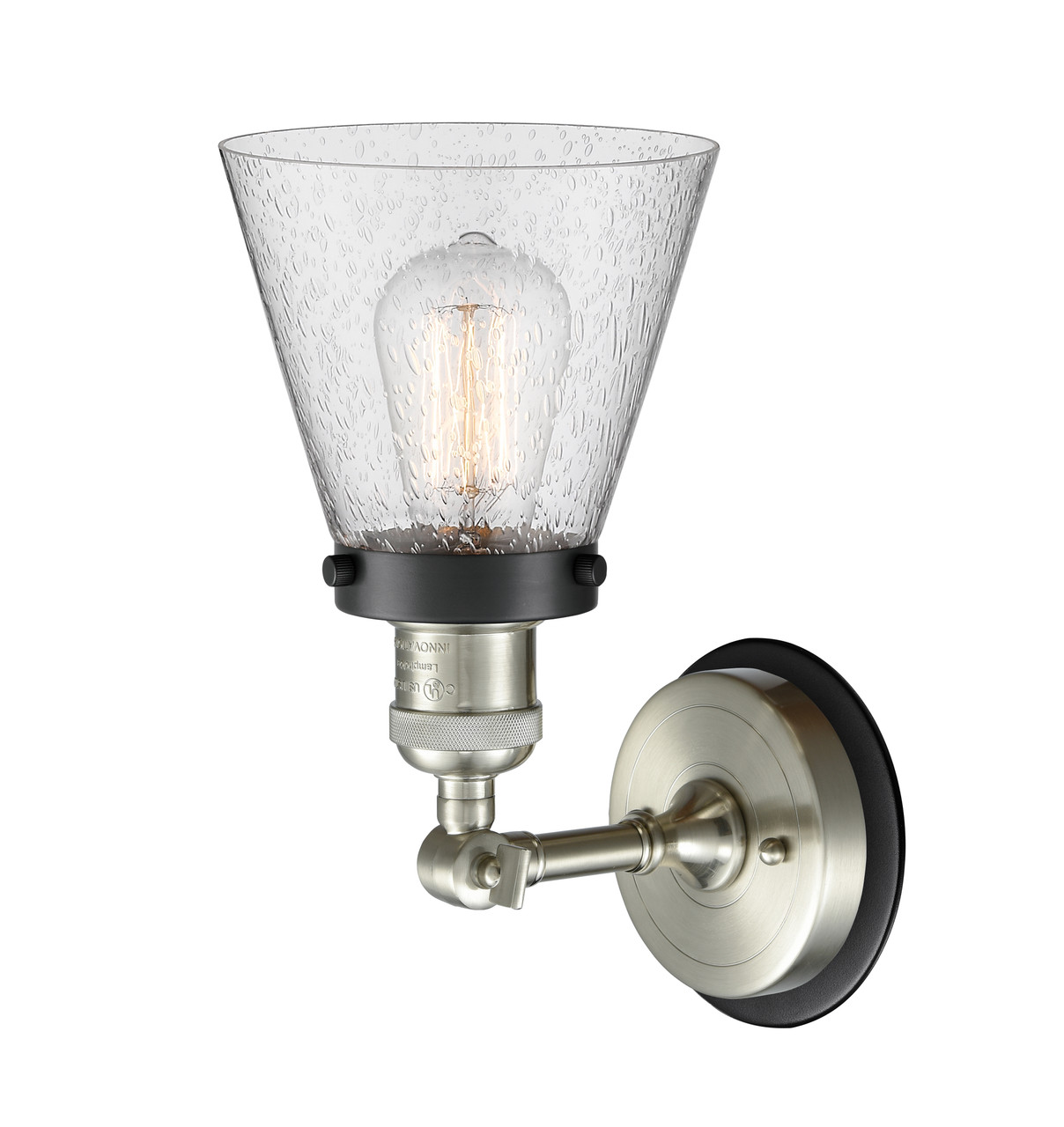 INNOVATIONS LIGHTING 203SN-BPBK-HRBK-G64 Small Cone 1 Light Mixed Metals Sconce