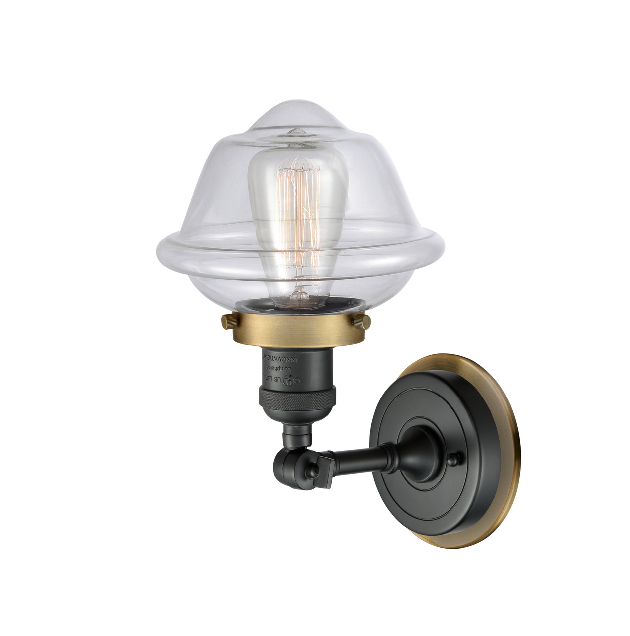 INNOVATIONS LIGHTING 203BK-BPBB-HRBB-G532 1 Light Mixed Metals Sconce INNOVATIONS LIGHTING 203BK-BPBB-HRBB-G532 1 Light Mixed Metals Sconce