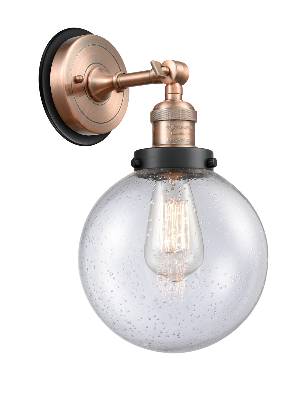 INNOVATIONS LIGHTING 203AC-BPBK-HRBK-G204-8 Beacon Sconce