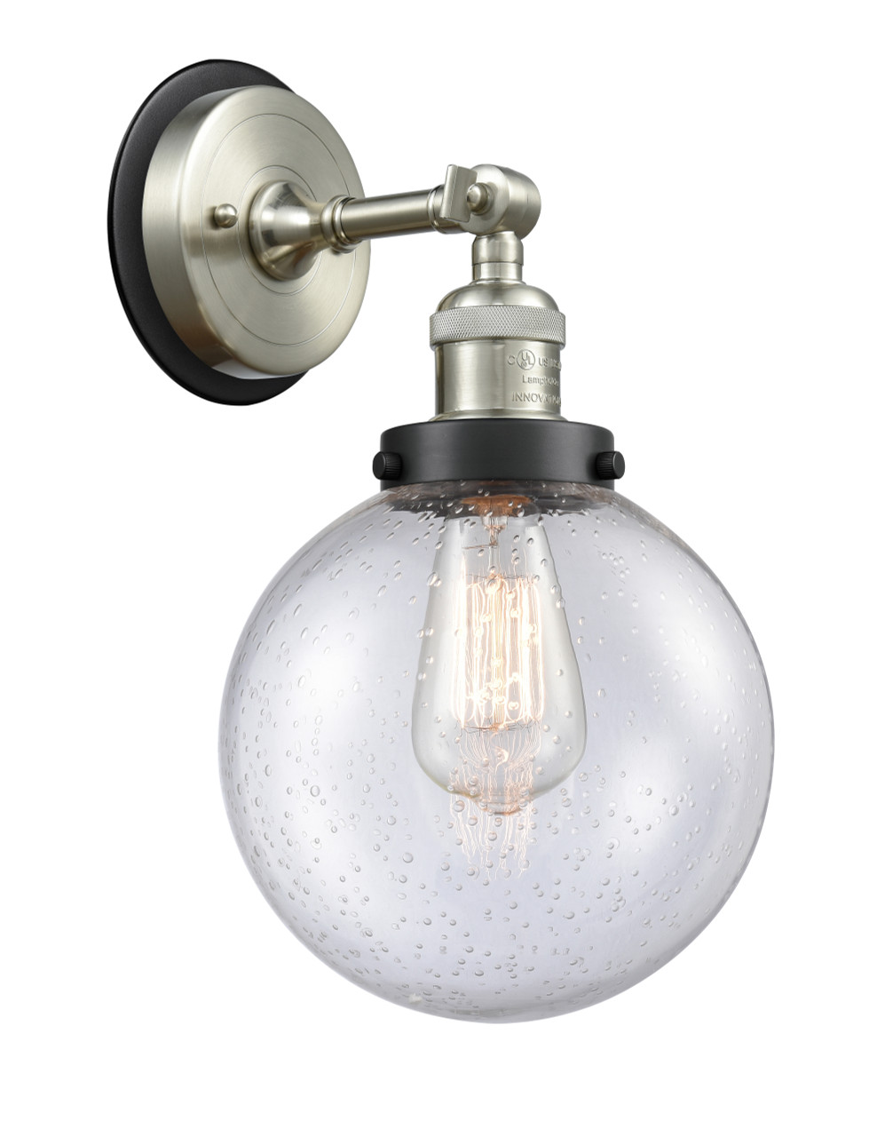 INNOVATIONS LIGHTING 203SN-BPBK-HRBK-G204-8 Beacon Sconce