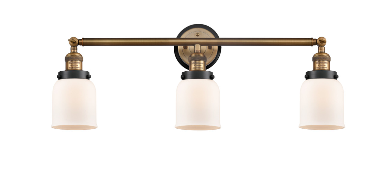 INNOVATIONS LIGHTING 205BB-BPBK-HRBK-G51 Small Bell 3 Light Bath Vanity Light