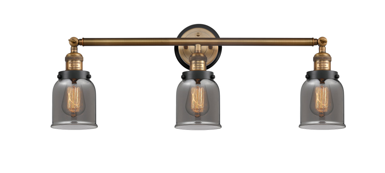 INNOVATIONS LIGHTING 205BB-BPBK-HRBK-G53 Small Bell 3 Light Bath Vanity Light