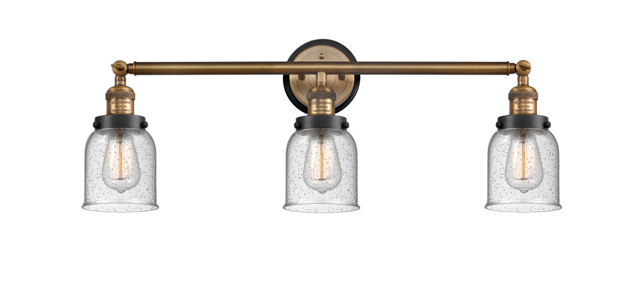 INNOVATIONS LIGHTING 205BB-BPBK-HRBK-G54 Small Bell 3 Light Bath Vanity Light