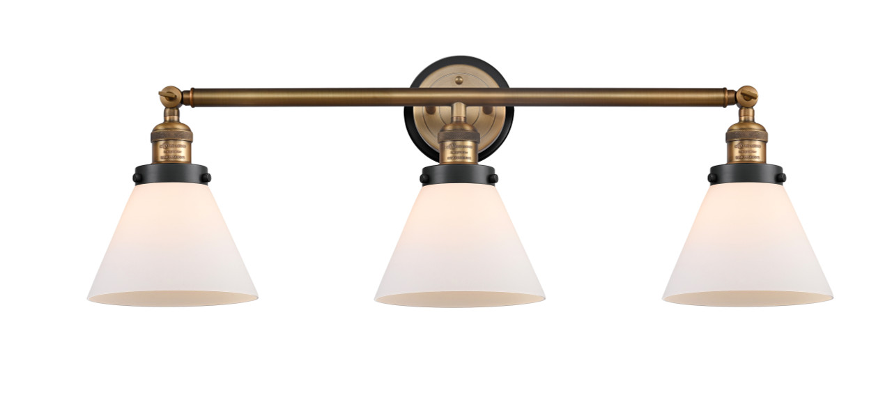 INNOVATIONS LIGHTING 205BB-BPBK-HRBK-G41 Cone 3 Light Bath Vanity Light