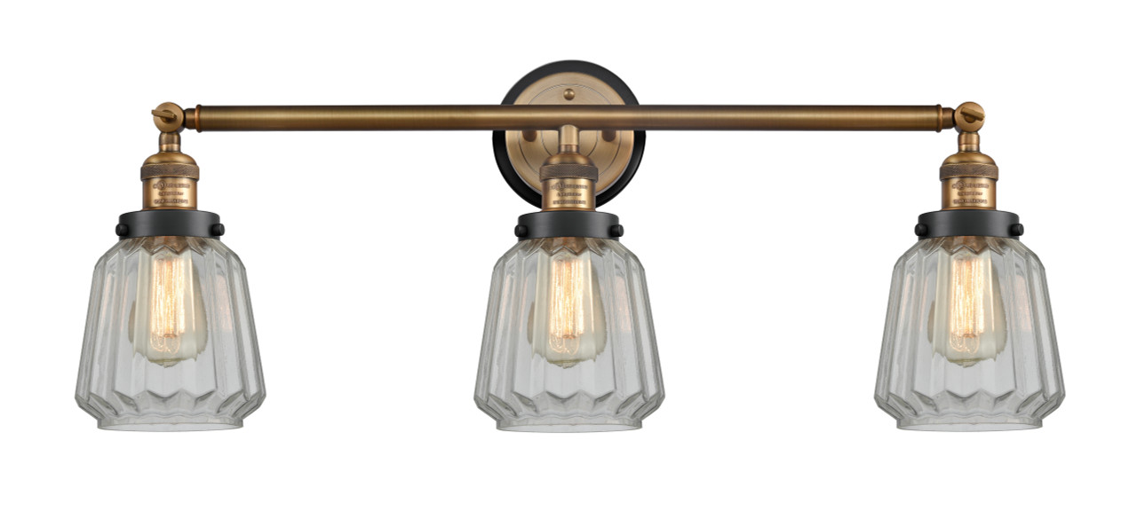 INNOVATIONS LIGHTING 205BB-BPBK-HRBK-G142 Chatham 3 Light Bath Vanity Light
