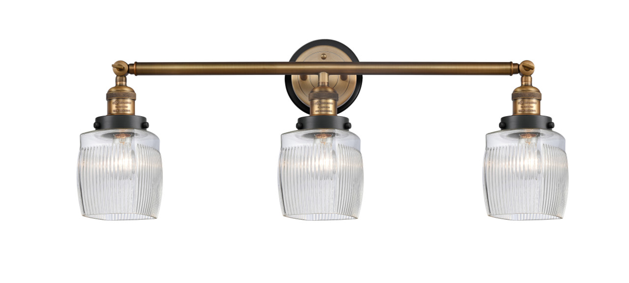INNOVATIONS LIGHTING 205BB-BPBK-HRBK-G302 Colton 3 Light Bath Vanity Light