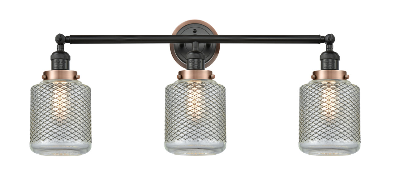 INNOVATIONS LIGHTING 205BK-BPAC-HRAC-G262 Stanton 3 Light Bath Vanity Light