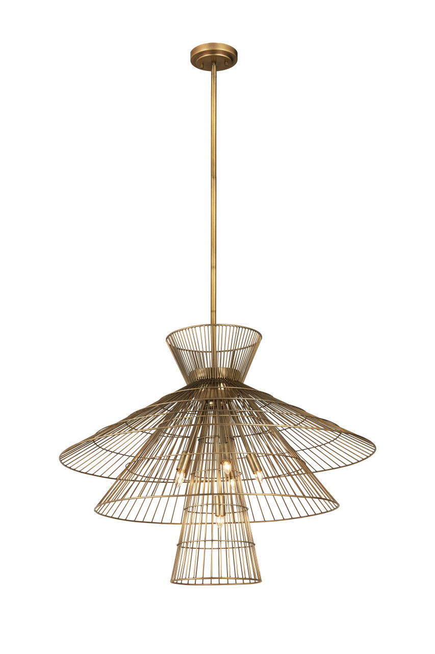 Z-LITE 6015-8RB 8 Light Chandelier,Rubbed Brass