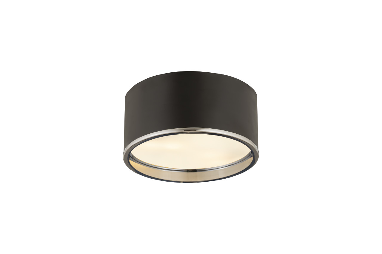 Z-LITE 2303F2-MB-CH 2 Light Flush Mount,Matte Black + Chrome