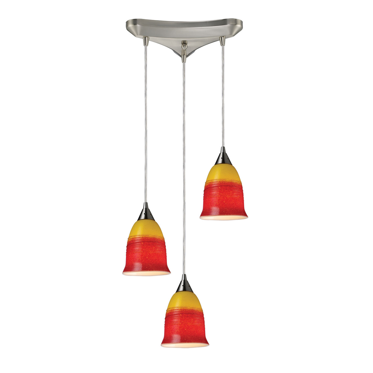 ELK LIGHTING 10218/3FIR Horizon 3-Light Pendant Fire in Satin Nickel