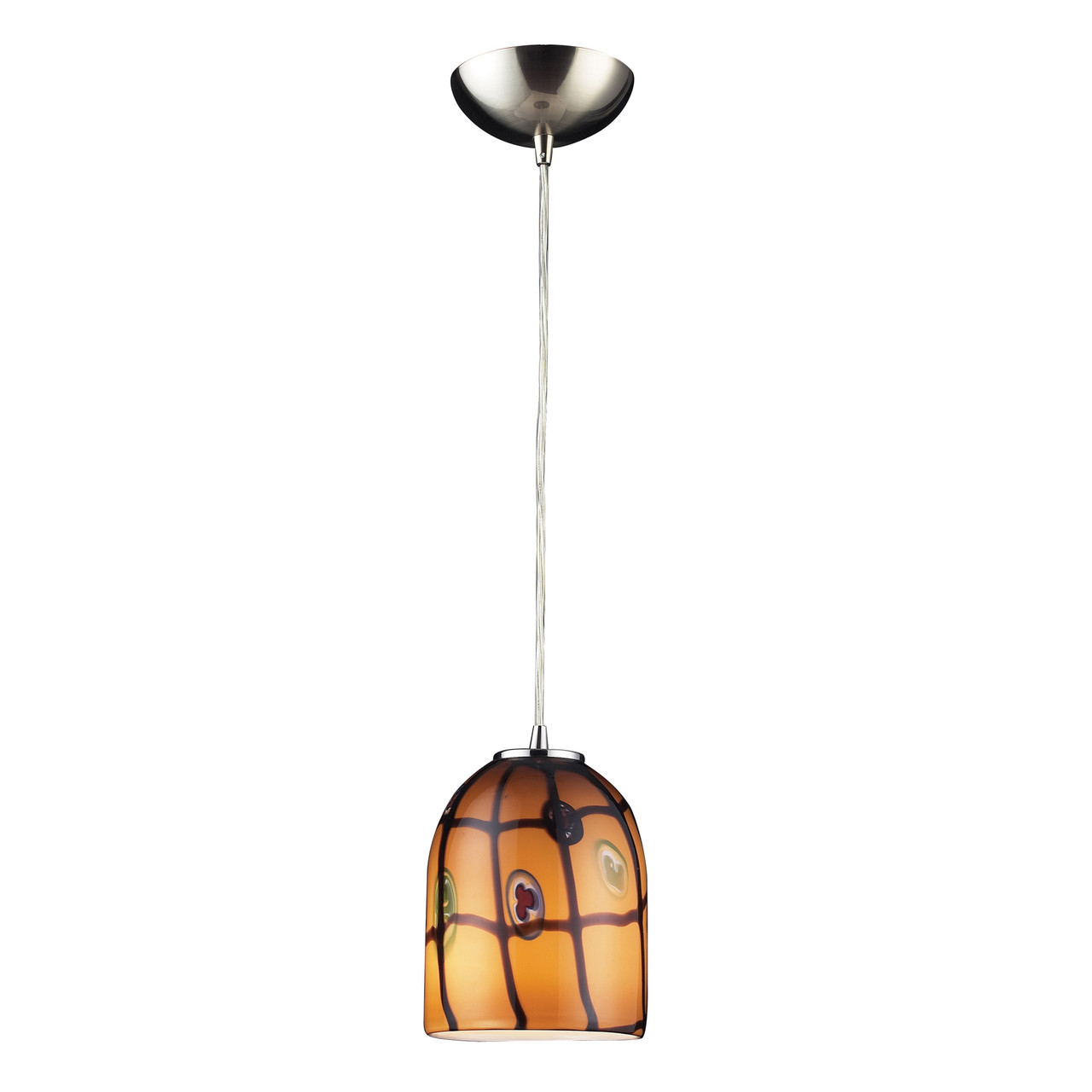 ELK LIGHTING 543-1CI Rapture 1-Light Mini Pendant with Fusion Cinnamon Glass