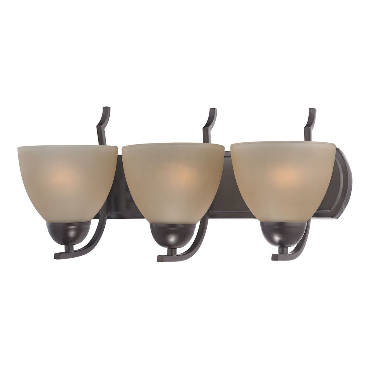 THOMAS LIGHTING 1463BB/10 Kingston 3-Light Vanity Light in Oil Rubbed Bronze with Cafe Tint Glass