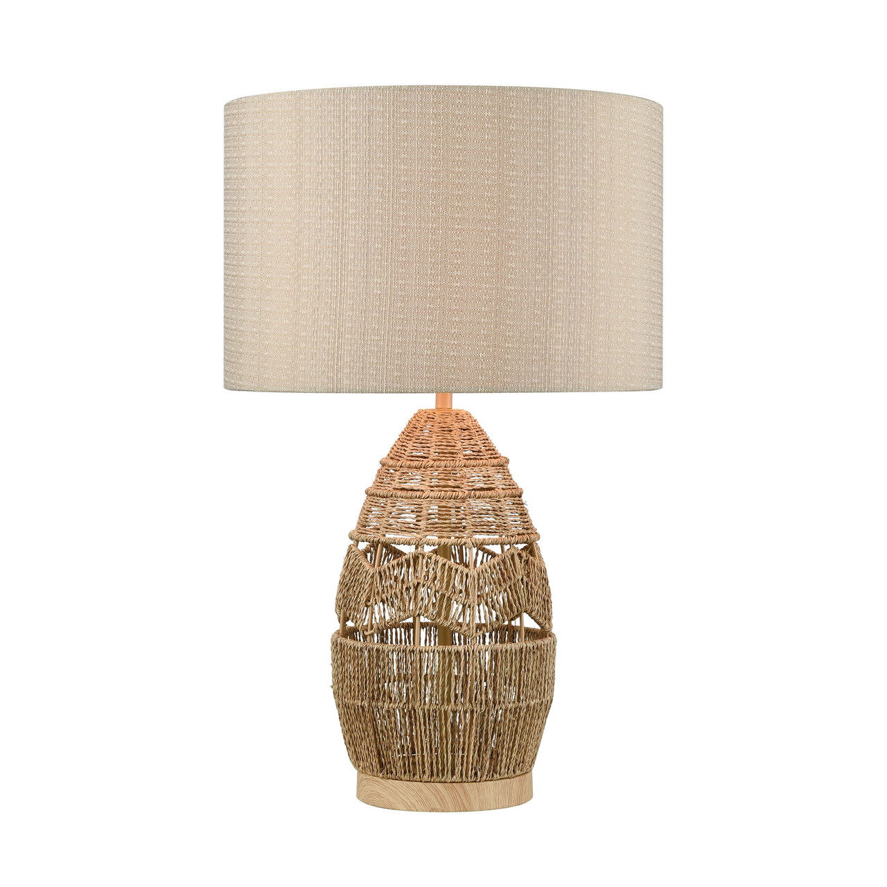 ELK HOME D4553 Husk Table Lamp in Natural Finish with Mushroom Linen Shade