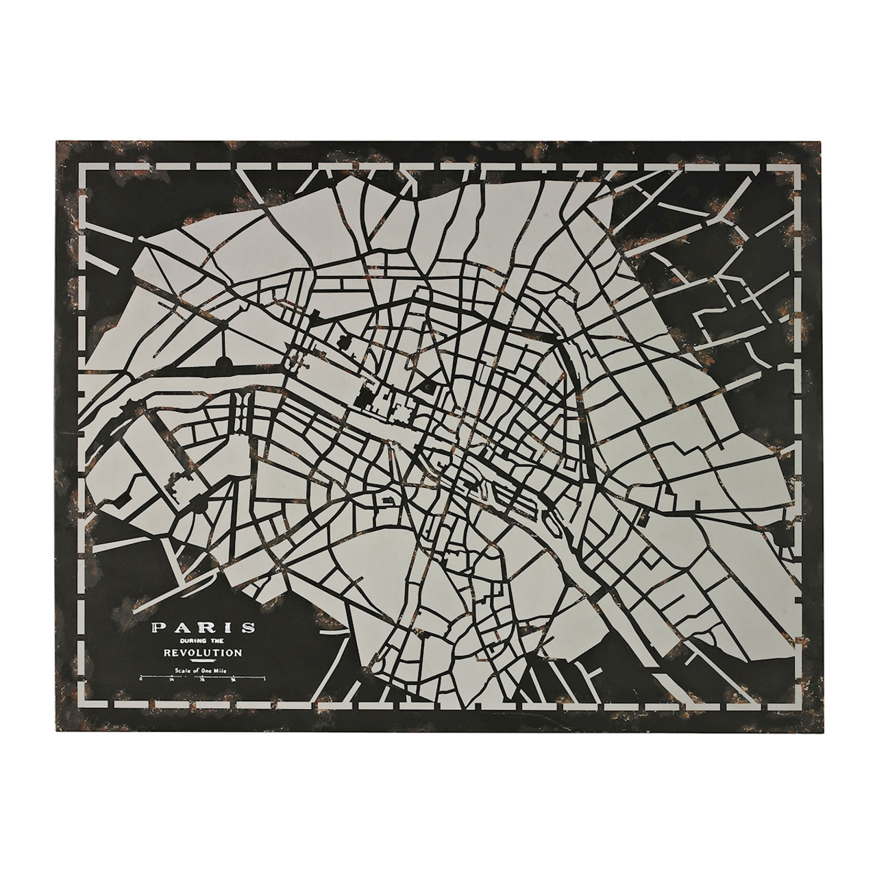 ELK HOME 51-10117 City Map of Paris Circa 1790 (Laser cut on Metal)