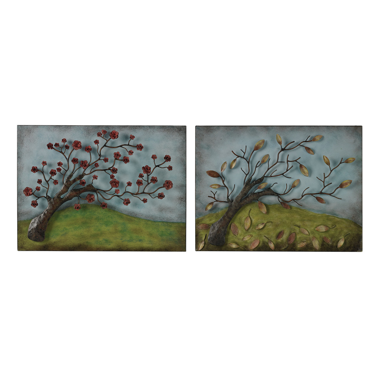 ELK HOME 51-10112/S2 Metal Autumn and Spring Pictures (2-piece Set)