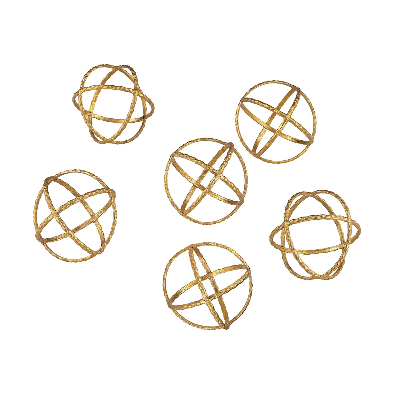 ELK HOME 351-10174/S6 Gold Orbs (Set of 6)