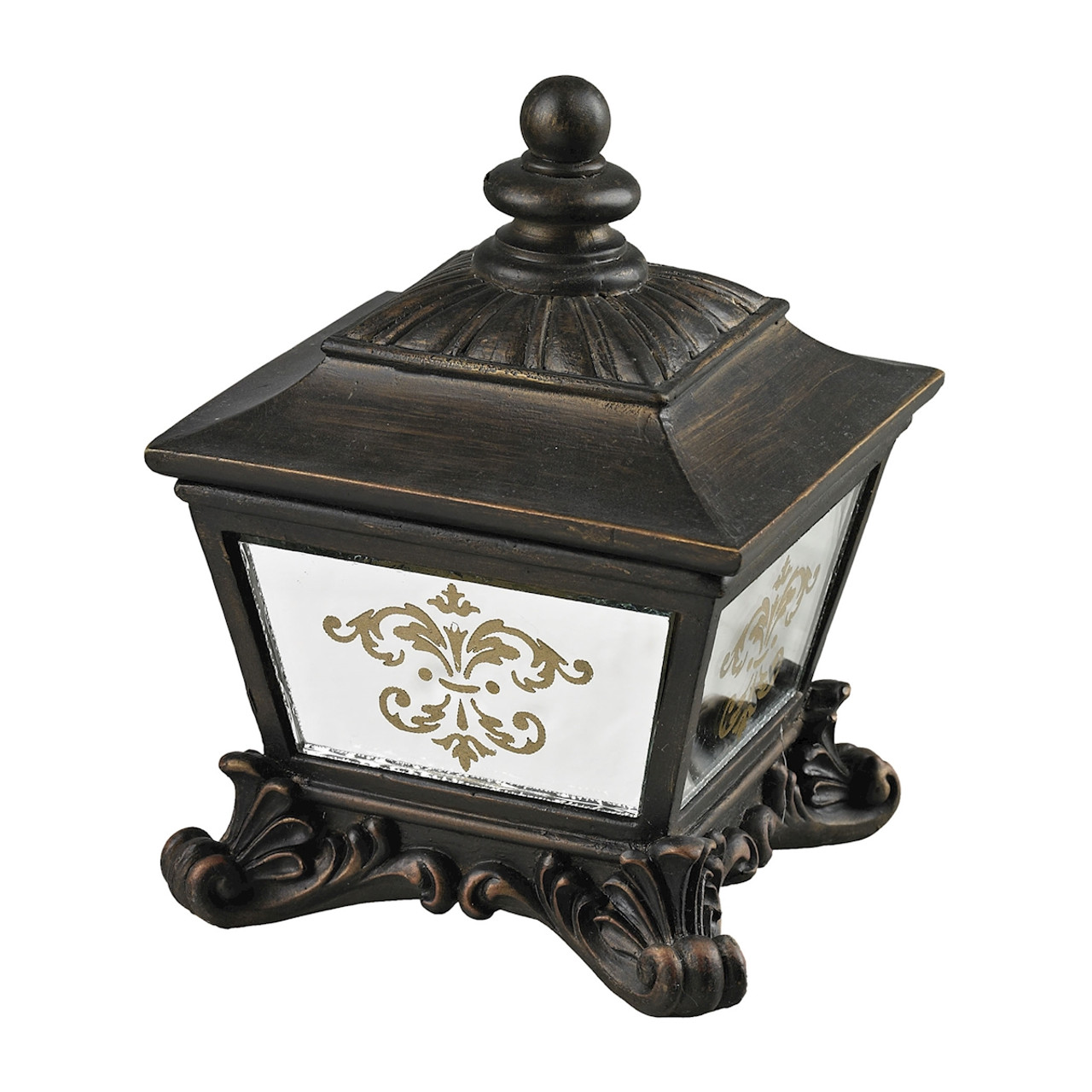 ELK HOME 87-8003 BRONZE BOX WITH DAMASK PRINTED MIRROR