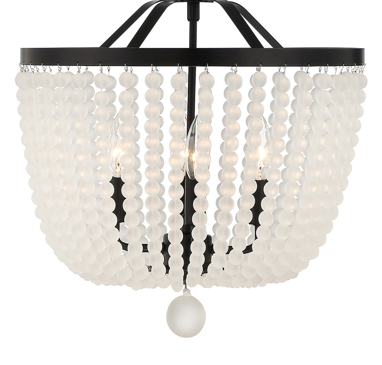 CRYSTORAMA 604-MK-FR Rylee 4 Light Matte Black Chandelier Frosted Beads