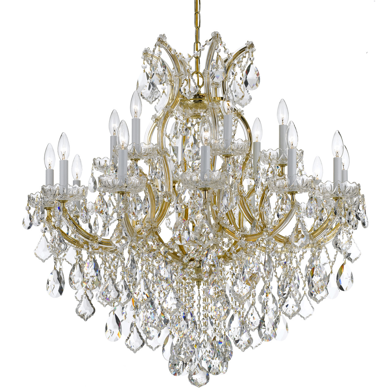 CRYSTORAMA 4418-GD-CL-I Maria Theresa 19 Light Clear Crystal Gold Chandelier