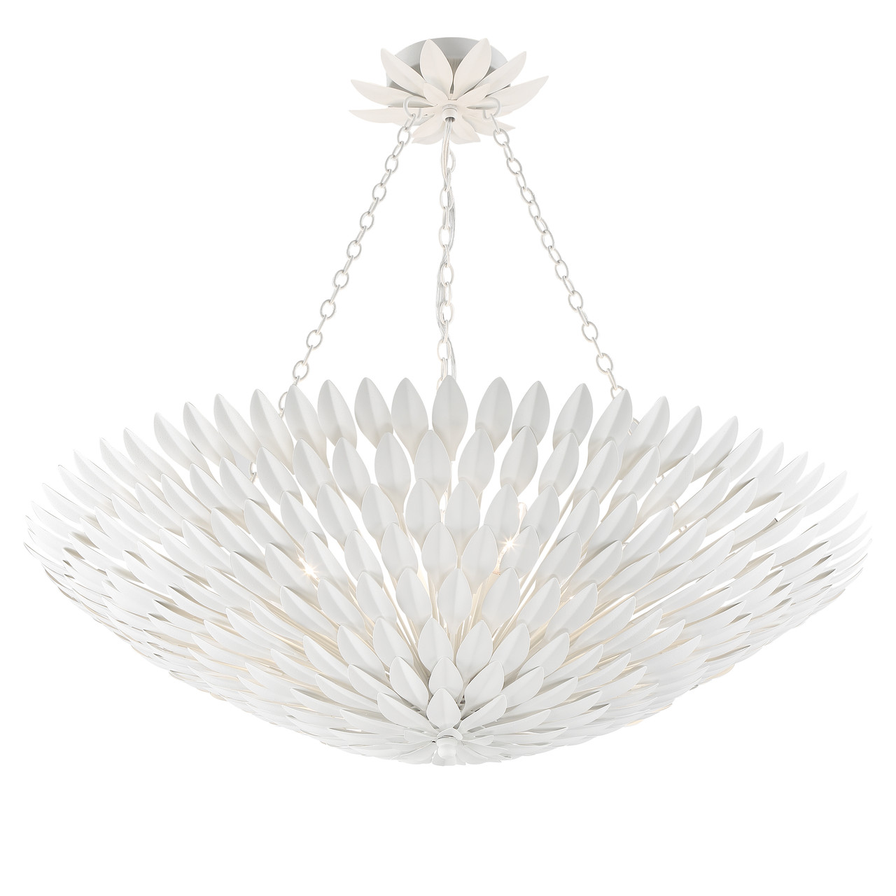 CRYSTORAMA 519-MT Broche 8 Light Matte White Chandelier