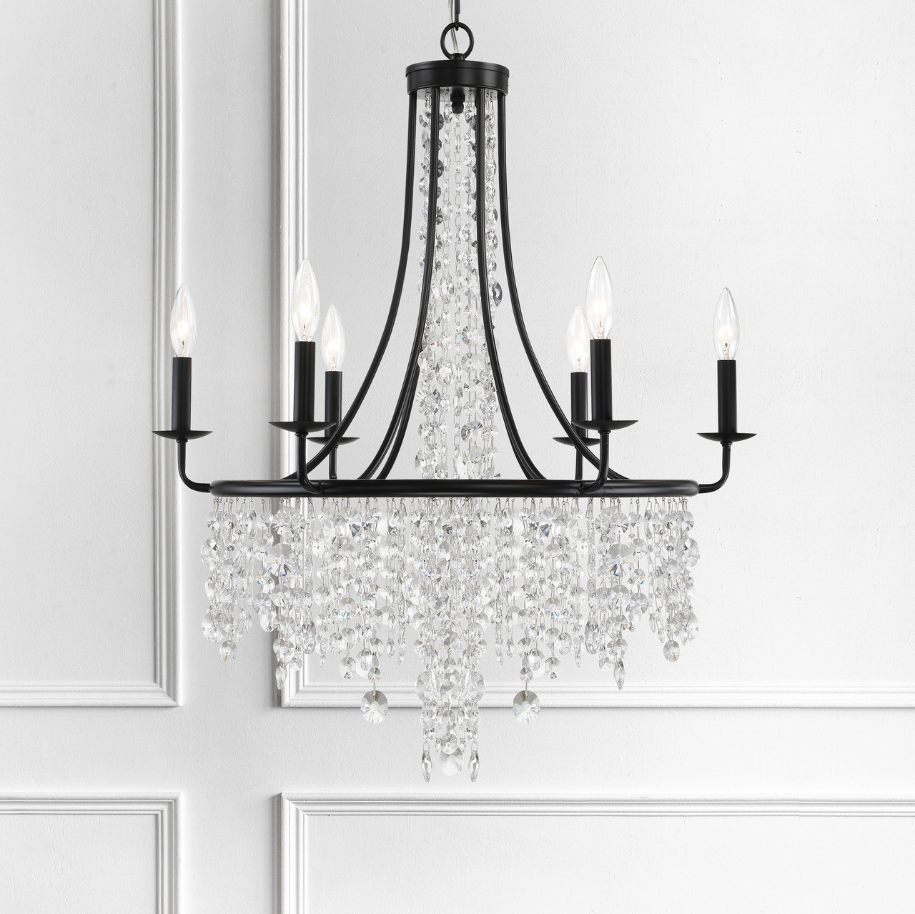 CRYSTORAMA GAB-B7306-MK Gabrielle 6 Light Matte Black Chandelier