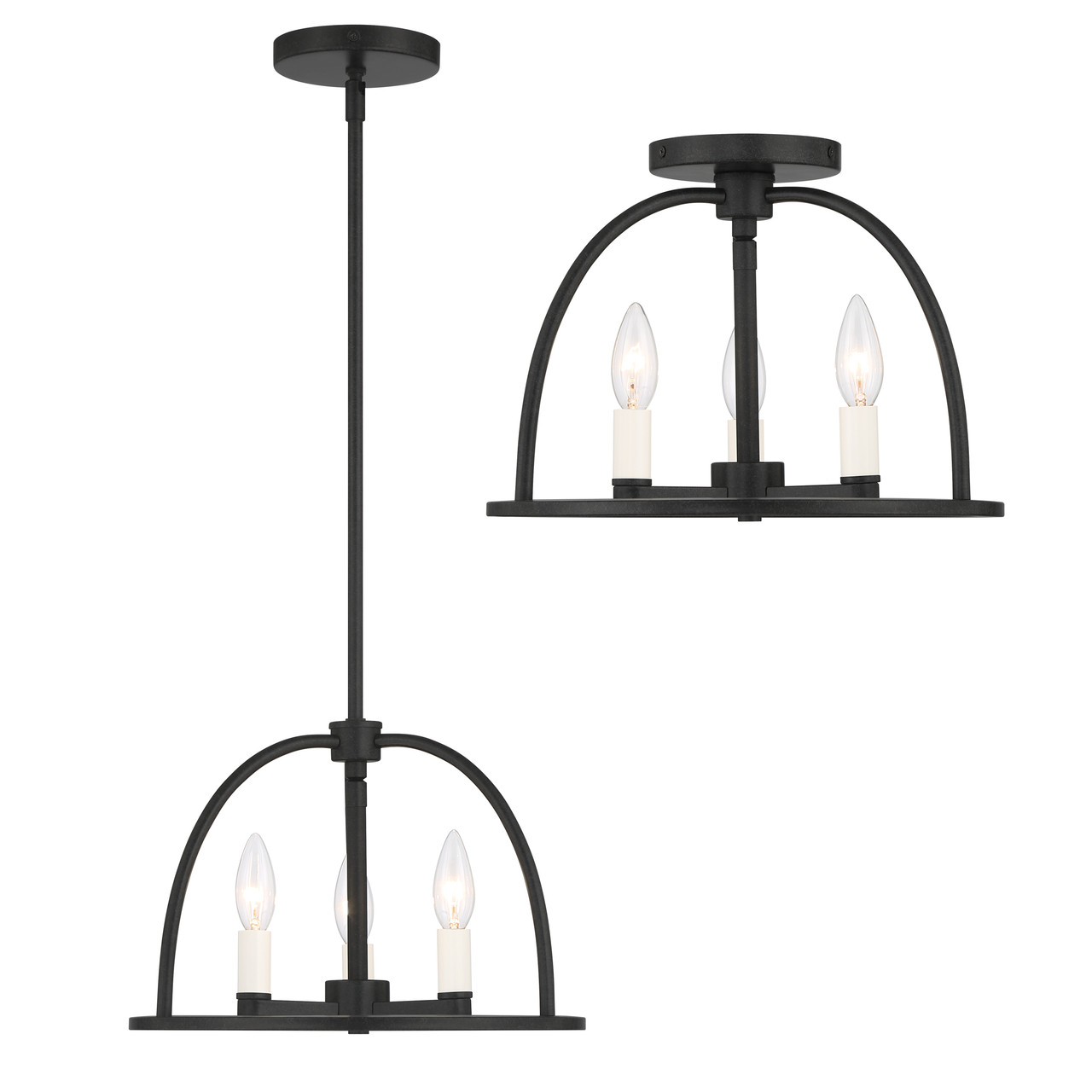 CRYSTORAMA ABB-3003-BK_CEILING Abbott 3 Light Black Ceiling Mount