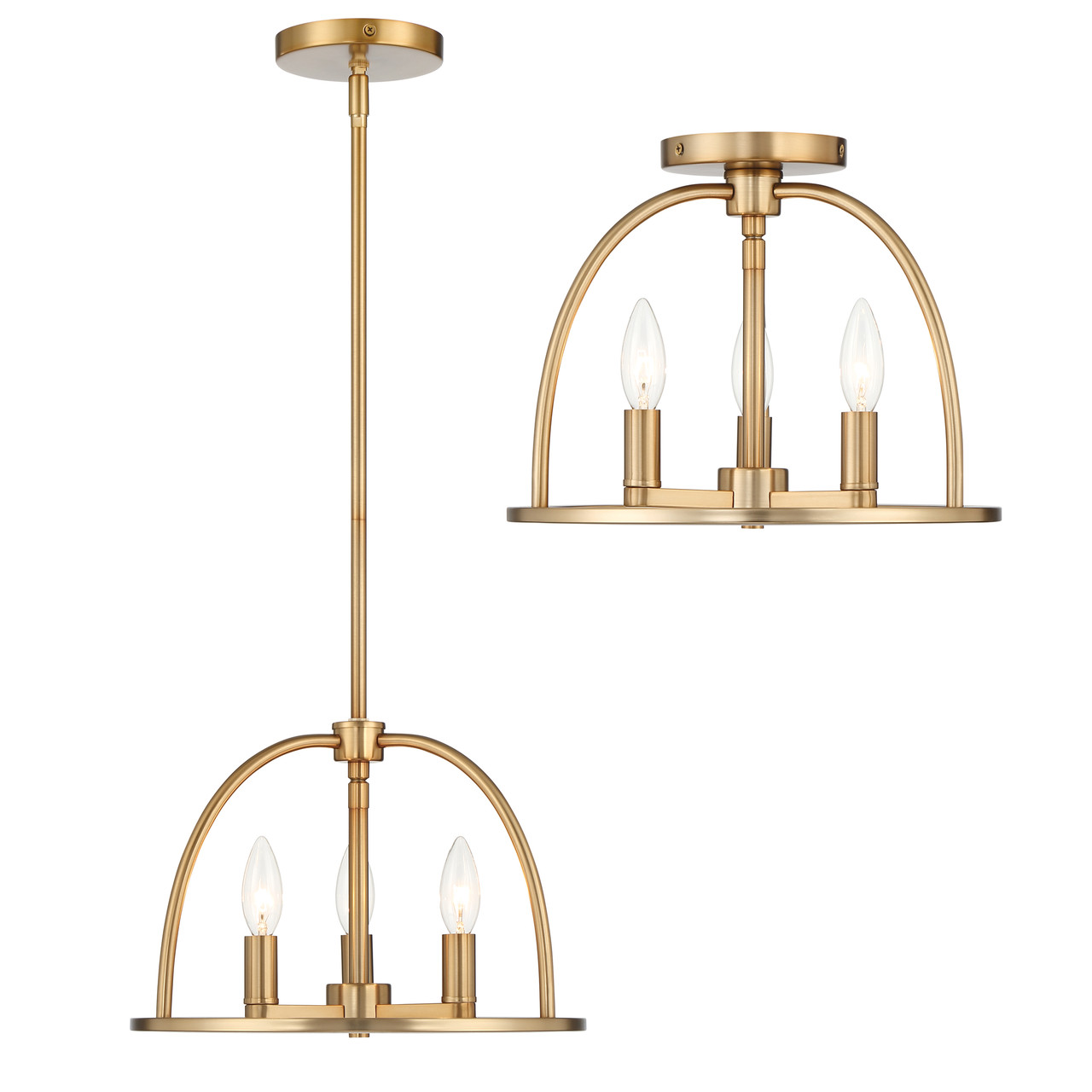 CRYSTORAMA ABB-3003-VG Abbott 3 Light Vibrant Gold Chandelier