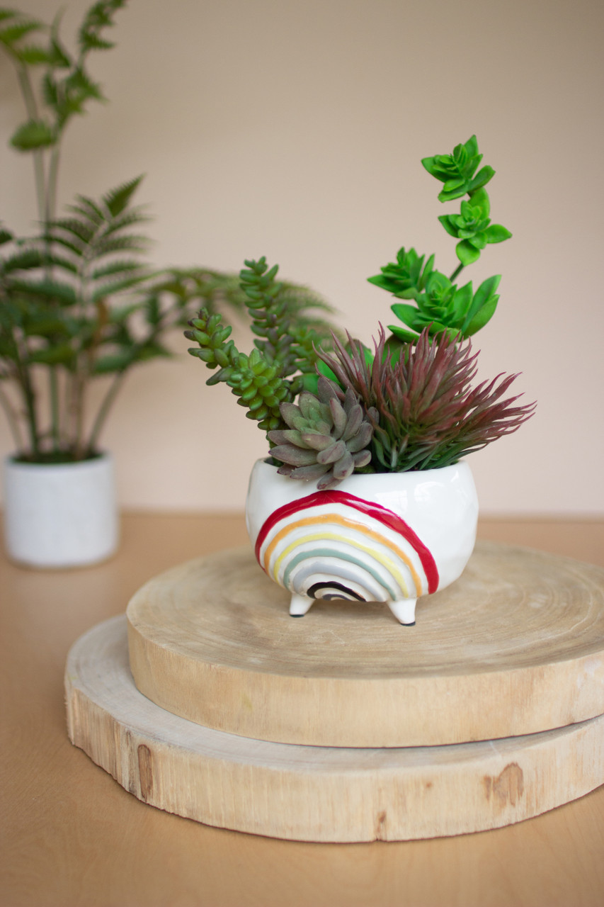 KALALOU CDV2105 CERAMIC RAINBOW PLANTER