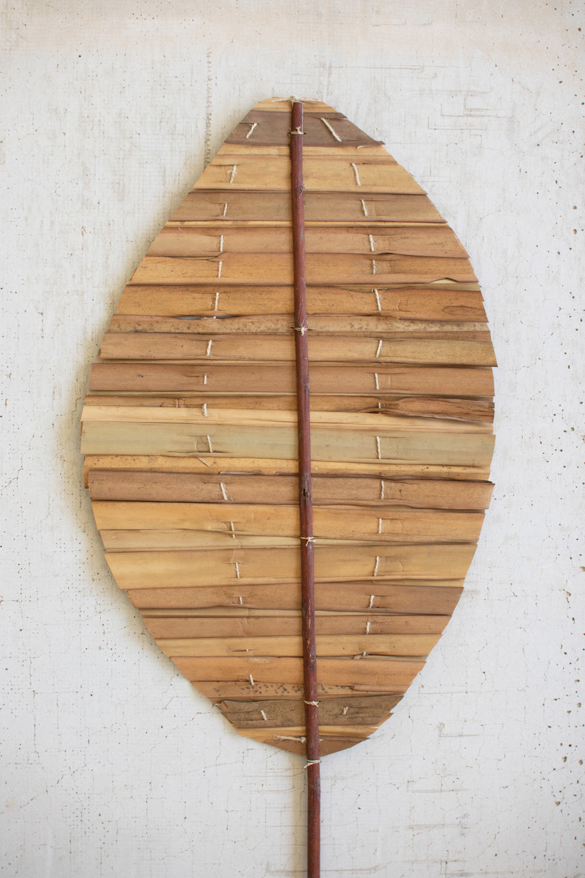 KALALOU NSBE1004 TEAR DROP NATURAL HOGLA LEAF WITH STEM