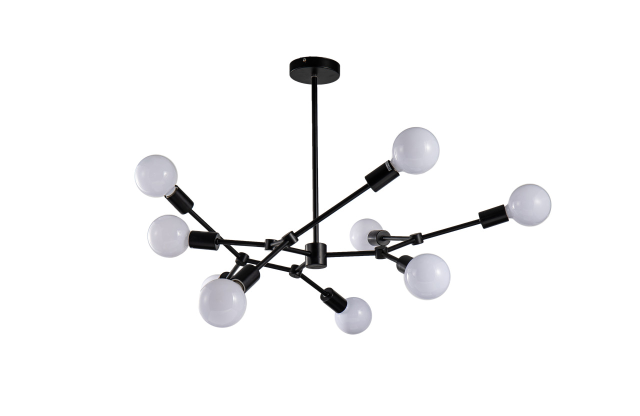 BETHEL INTERNATIONAL GL329C30B 9-Light Chandelier  Matte Black