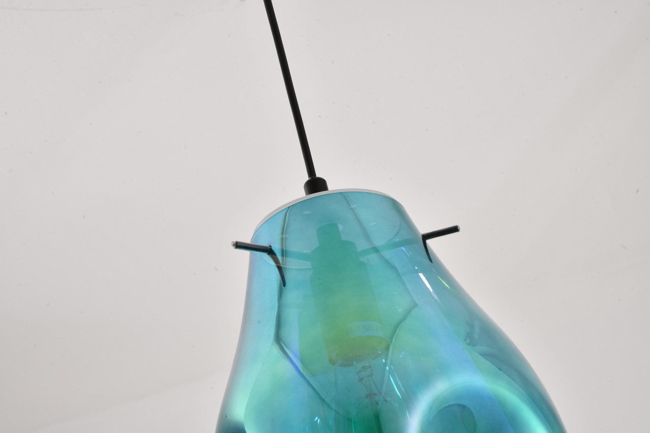 BETHEL INTERNATIONAL DLS49P8B 1-Light Pendant Black & Blue