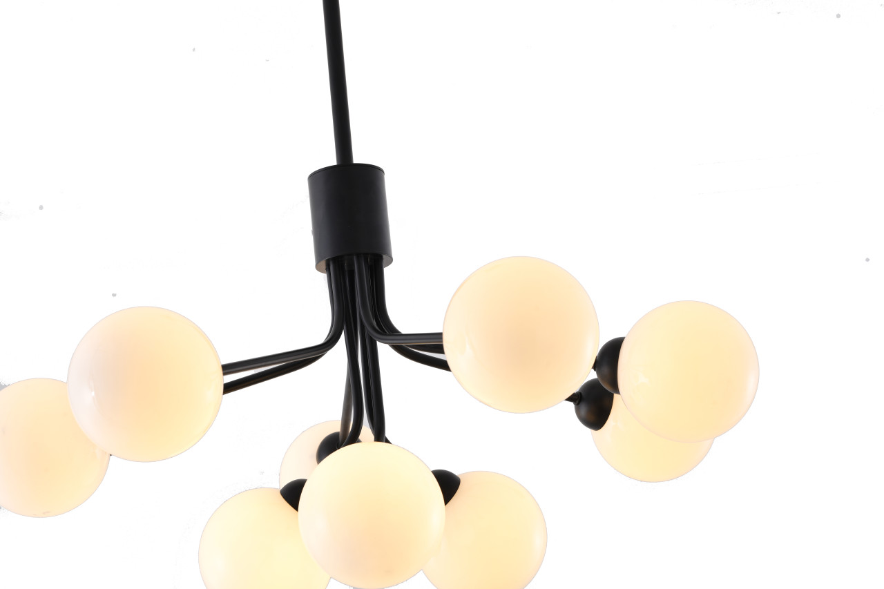 BETHEL INTERNATIONAL DLS32C23W 9-Light Chandelier Black